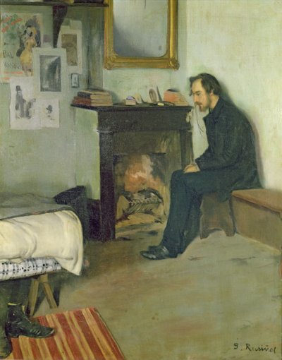 The Bohemian (portrait of Erik Satie in his studio in Montmartre) by Santiago Rusiñol